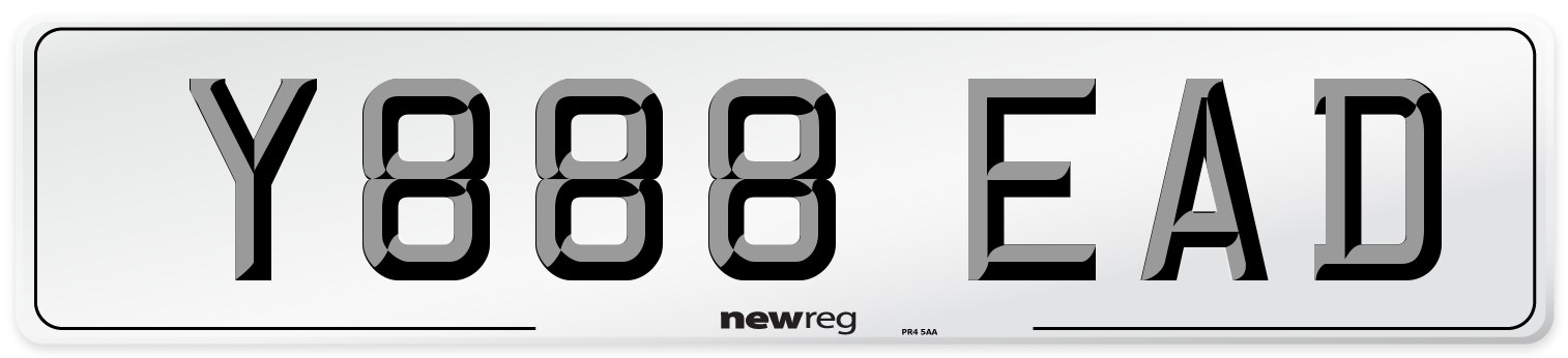 Y888 EAD Number Plate from New Reg